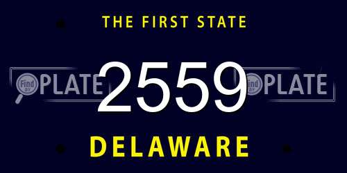 2559 Delaware License Plate