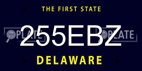 255EBZ Delaware License Plate
