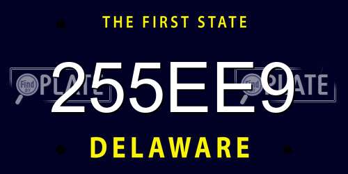 255EE9 Delaware License Plate