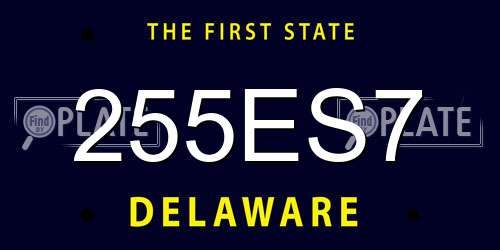 255ES7 Delaware License Plate
