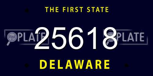 25618 Delaware License Plate