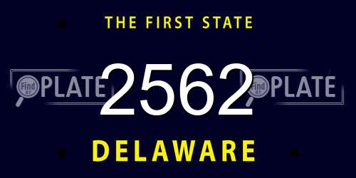 2562 Delaware License Plate