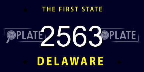 2563 Delaware License Plate