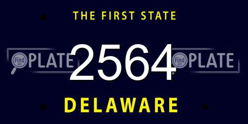 2564 Delaware License Plate