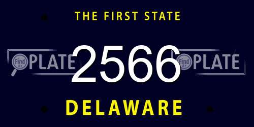 2566 Delaware License Plate