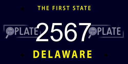 2567 Delaware License Plate