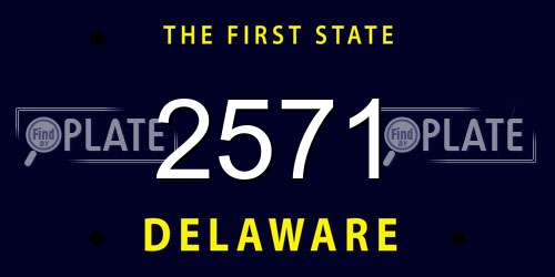 2571 Delaware License Plate