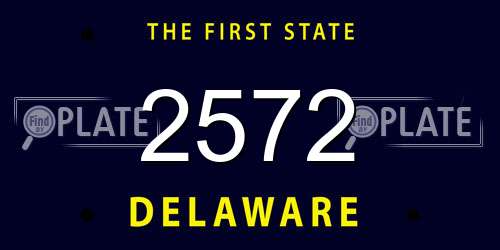 2572 Delaware License Plate