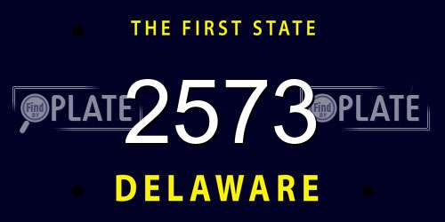 2573 Delaware License Plate