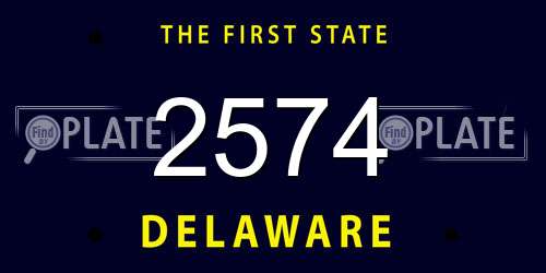 2574 Delaware License Plate