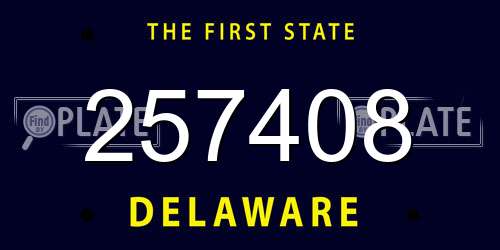 257408 Delaware License Plate