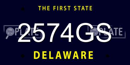 2574GS Delaware License Plate
