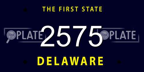 2575 Delaware License Plate