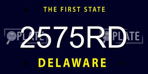 2575RD Delaware License Plate