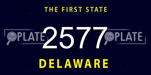 2577 Delaware License Plate