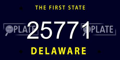 25771 Delaware License Plate