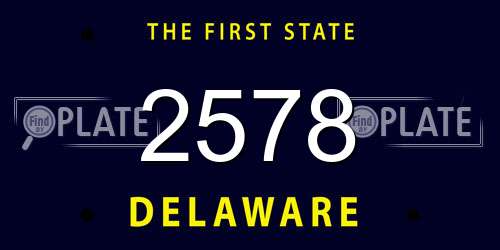 2578 Delaware License Plate