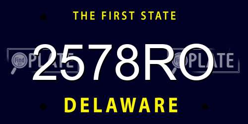 2578RO Delaware License Plate
