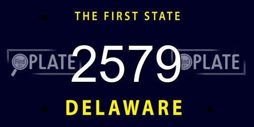 2579 Delaware License Plate