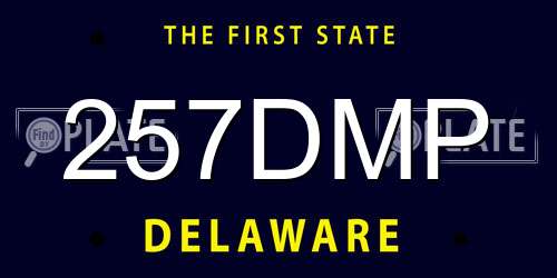 257DMP Delaware License Plate