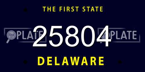 25804 Delaware License Plate