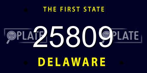 25809 Delaware License Plate