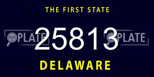 25813 Delaware License Plate