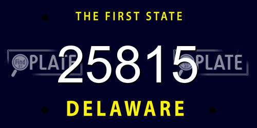 25815 Delaware License Plate