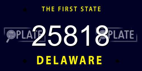 25818 Delaware License Plate