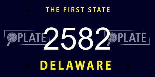 2582 Delaware License Plate