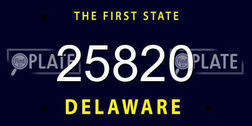 25820 Delaware License Plate