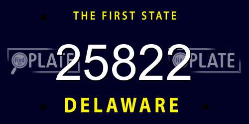 25822 Delaware License Plate