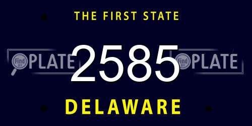 2585 Delaware License Plate