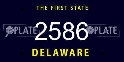 2586 Delaware License Plate