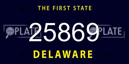 25869 Delaware License Plate