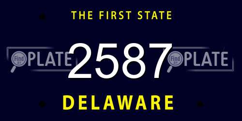 2587 Delaware License Plate
