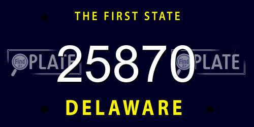 25870 Delaware License Plate