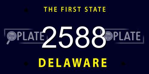 2588 Delaware License Plate