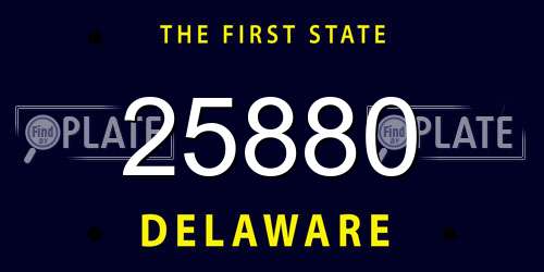 25880 Delaware License Plate