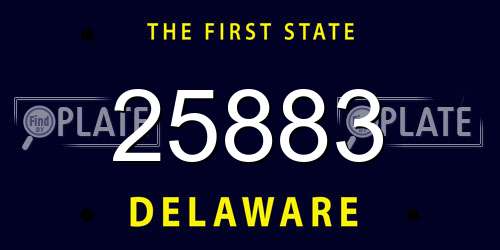 25883 Delaware License Plate