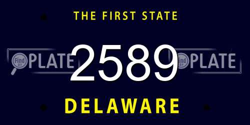 2589 Delaware License Plate
