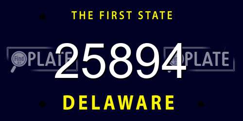 25894 Delaware License Plate