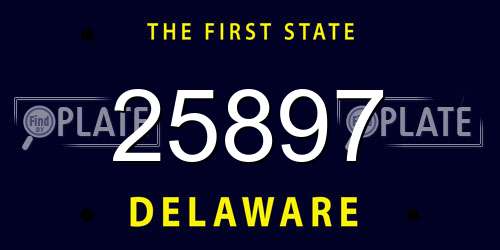 25897 Delaware License Plate