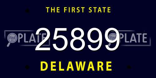 25899 Delaware License Plate