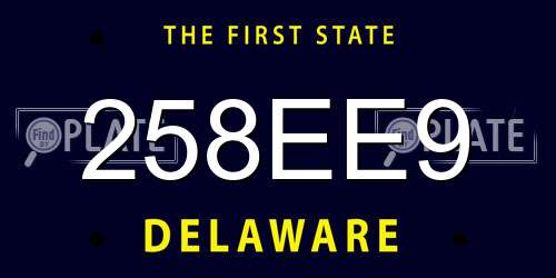 258EE9 Delaware License Plate