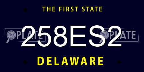 258ES2 Delaware License Plate