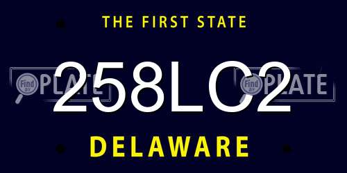 258LC2 Delaware License Plate