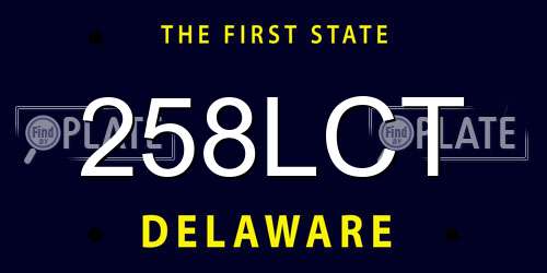 258LCT Delaware License Plate