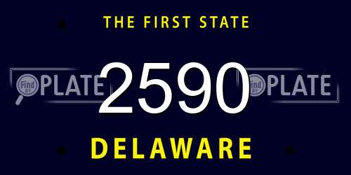 2590 Delaware License Plate