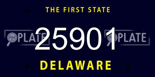 25901 Delaware License Plate